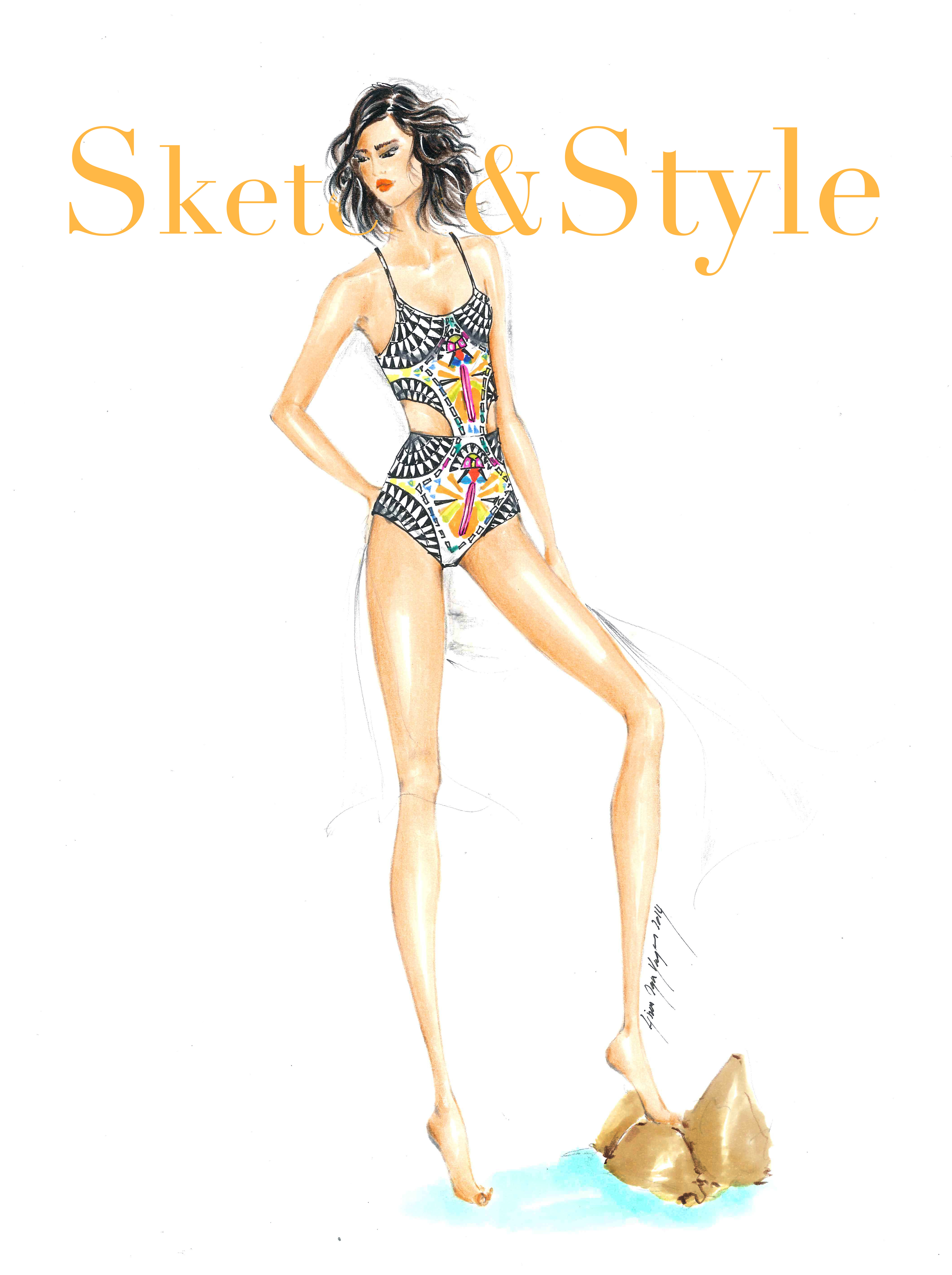 Printed Swimsuit | Sketch&Style