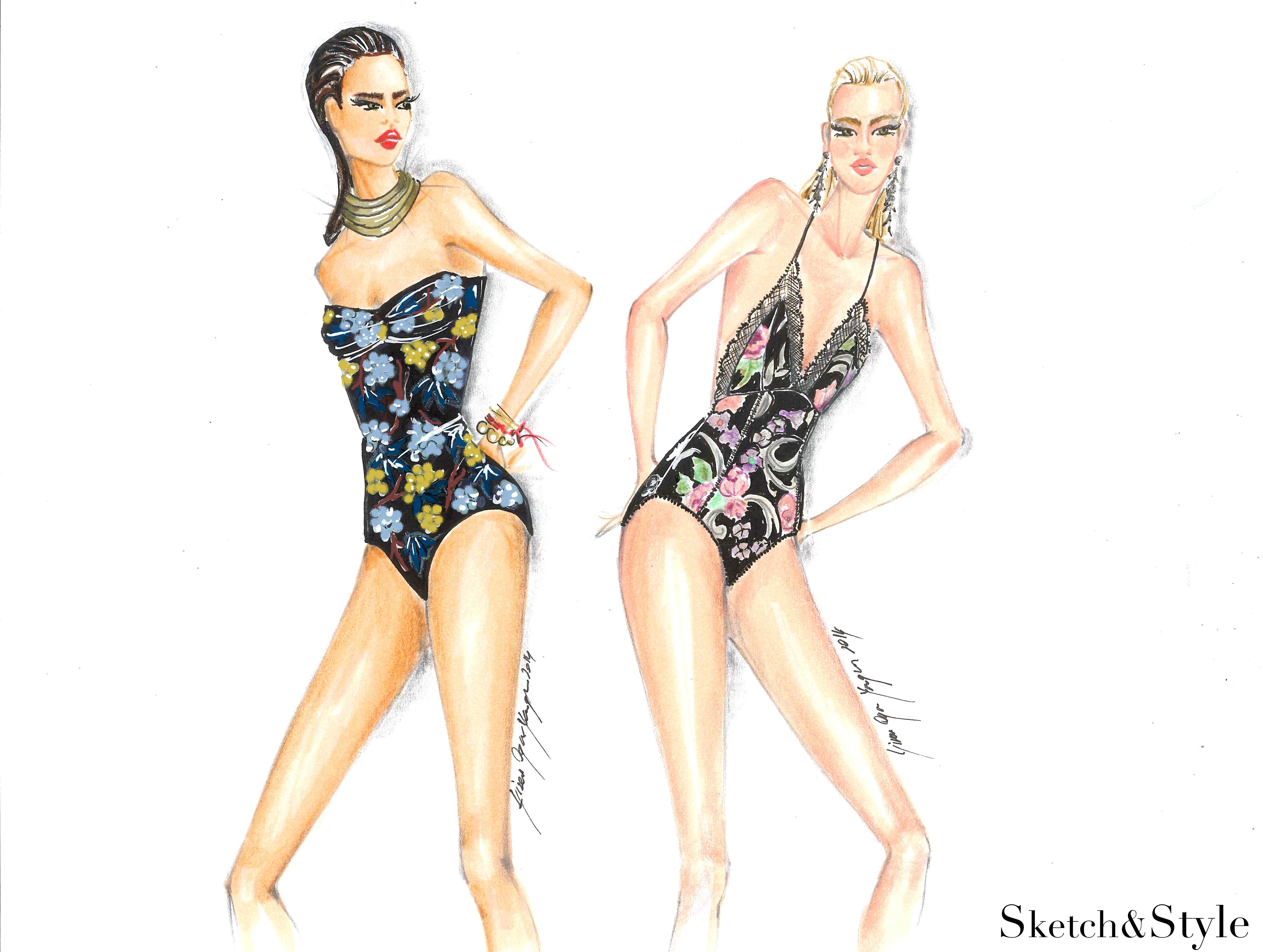 Printed Swimsuit2 | Sketch&Style